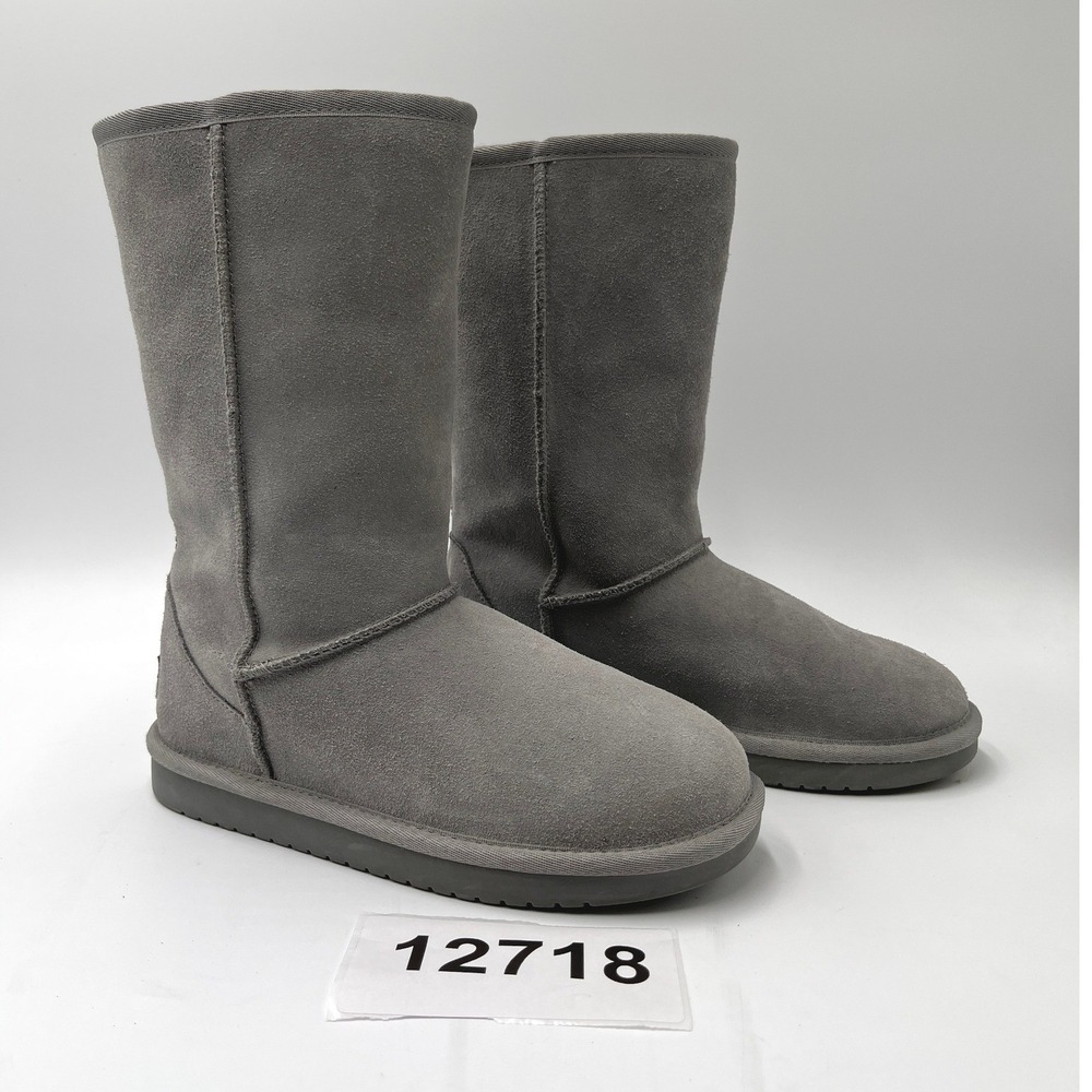 Koolaburra by UGG Koola 1020172 Tall Snow Boots Women 4 Gray Suede Fleece Lined
